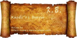 Kazári Barna névjegykártya