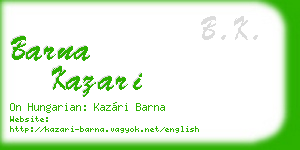 barna kazari business card